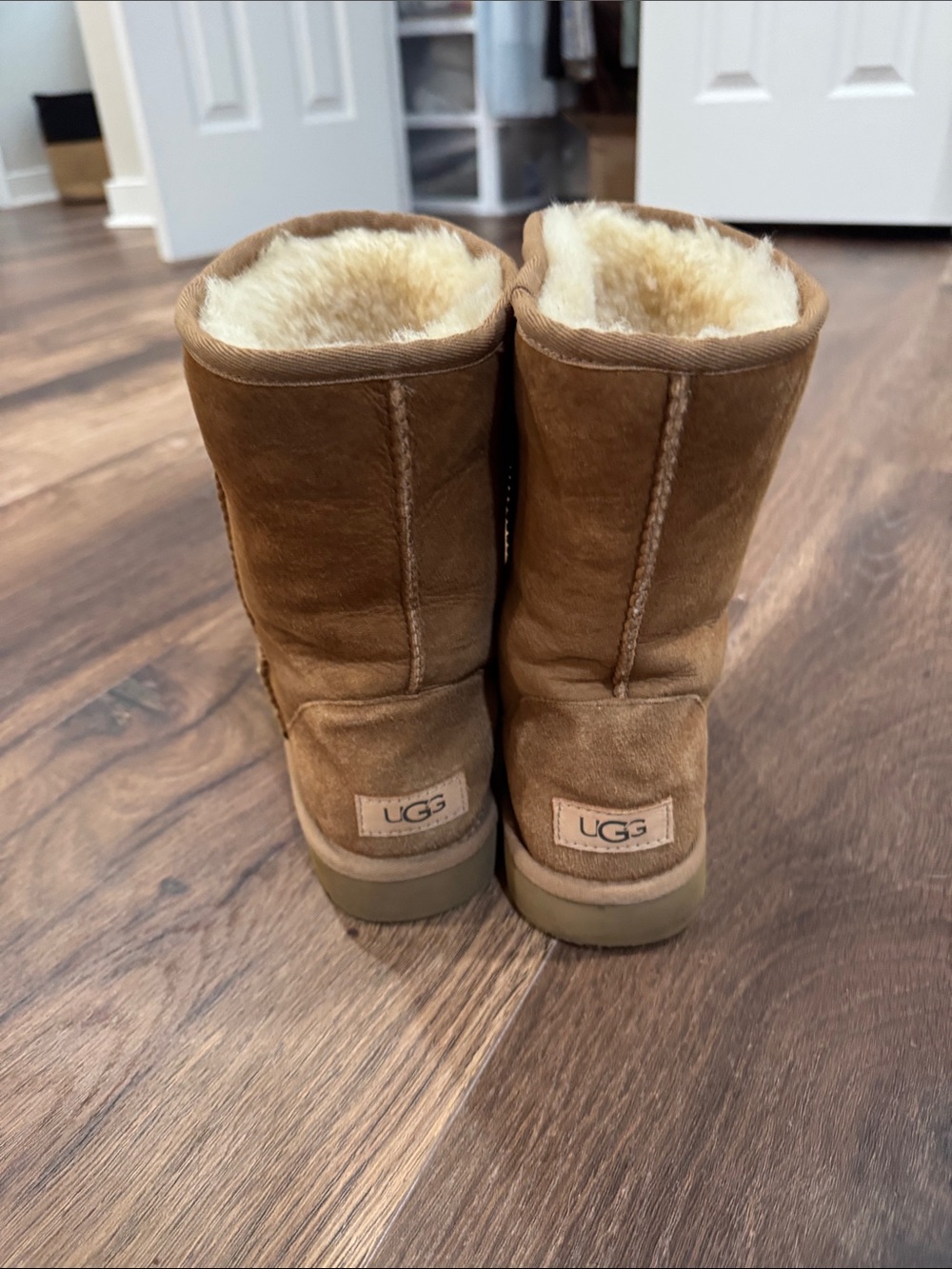 UGG Classic Short Suede Sheepskin Boot — Chestnut - Picture 2 of 6